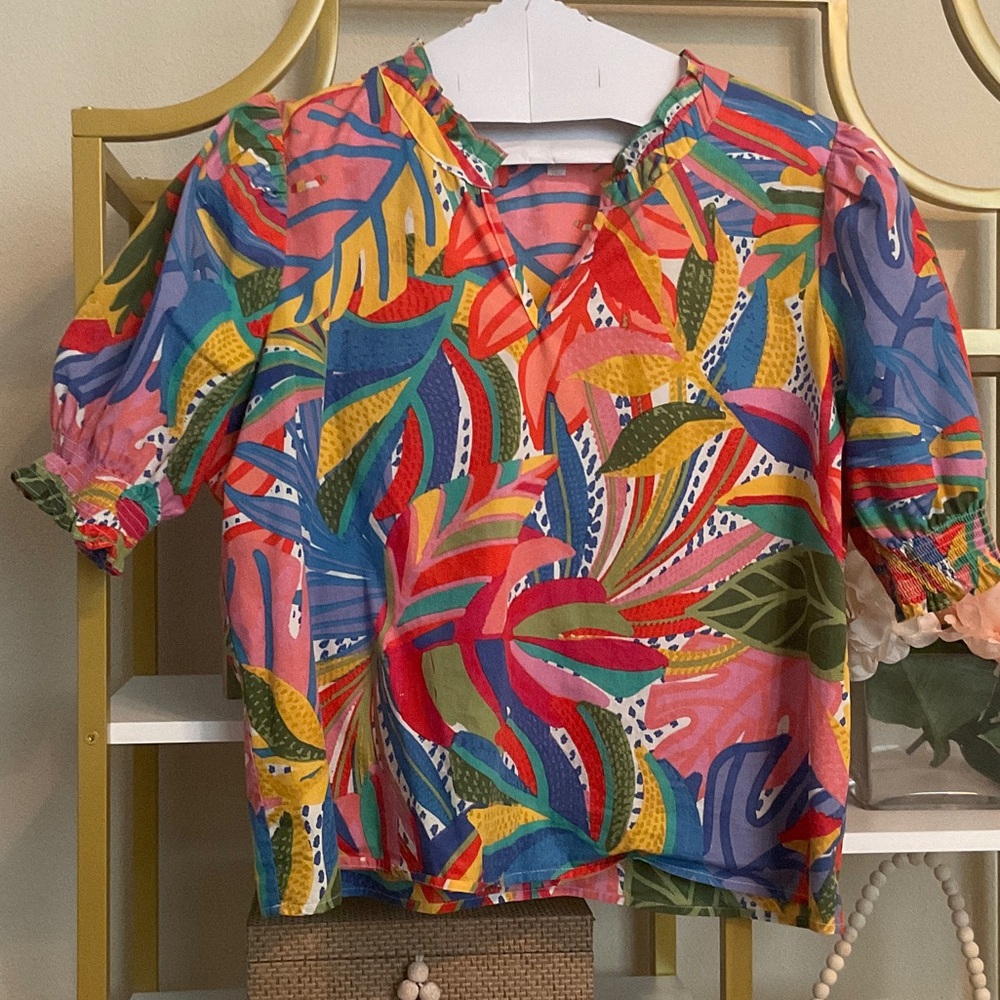 Sugarlips Vibrant Jungle Print Blouse